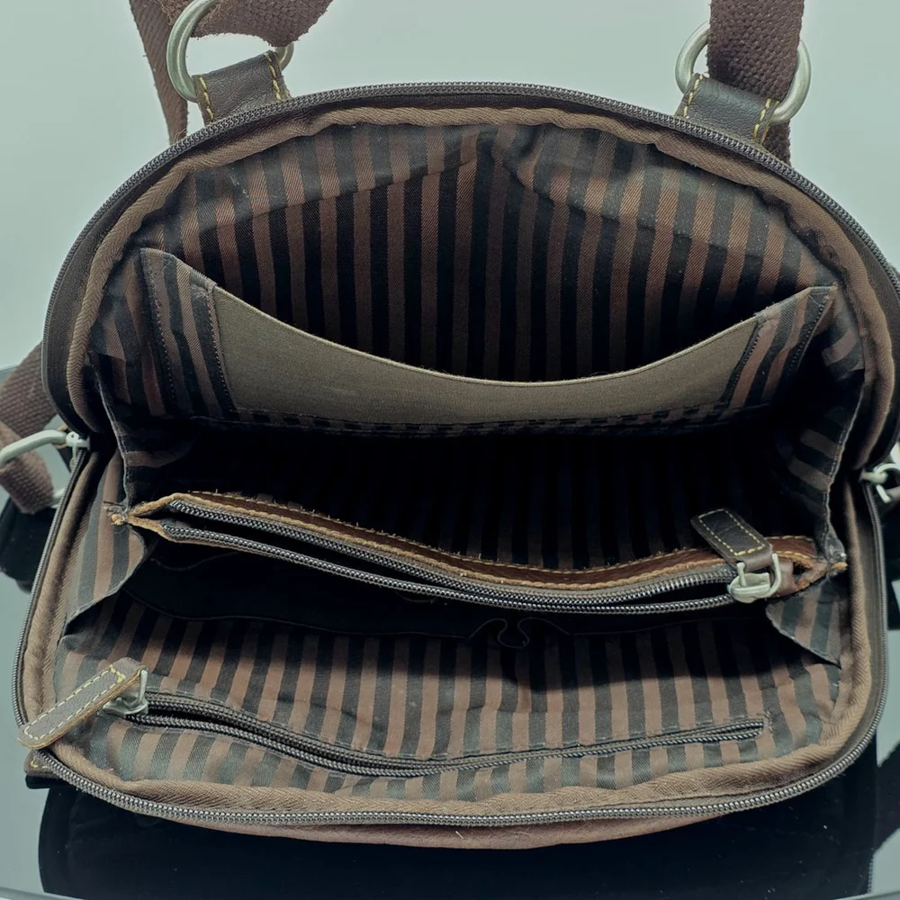Americana Workwear Jack Georges Sling Bag Unisex 12″×11″ Dark Brown Leather